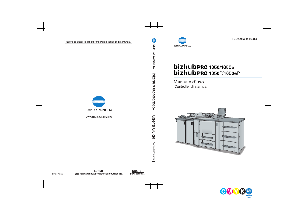 Konica Minolta Bizhub Pro 1050ep Manuale D Uso Pagine 524 Anche Per Bizhub Pro 1050e